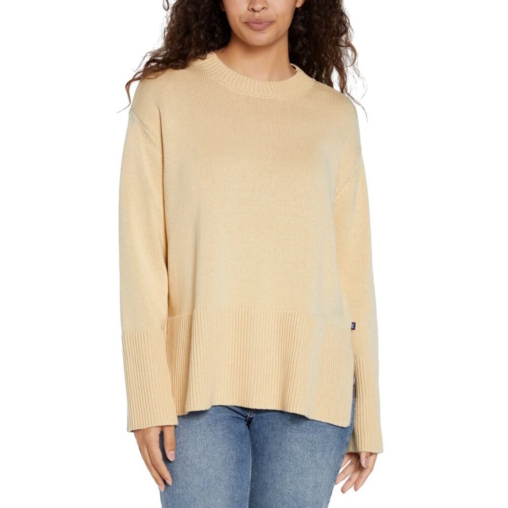 GAP 24/7 Split-Hem Crewneck Sweater in 100% Cotton